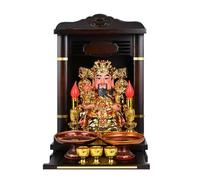 Estante de Altar de Buda de Madera Maciza con cajón extraíble, Organizador de Espacio de meditación for Montar en la Pared o sobre la Mesa for Uso doméstico.(Schwarz,17.7in/45cm)