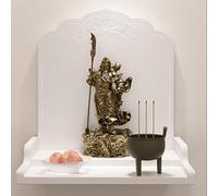 Estante de altar de Buda, mesa de ofrenda de madera moderna montada en la pared, estilo chino Guan Gong, estante de pagoda del Dios de la riqueza, gabinete de nicho de Buda para decoración del hogar