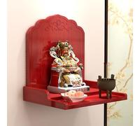 Estante de altar de Buda, santuario de madera montado en la pared para decoración del hogar, mesa de ofrendas que ahorra espacio para Guan Gong, Dios de la riqueza, gabinete moderno de nicho de pagoda