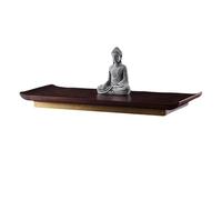 Estante de Altar de Madera Maciza for Pared con Bordes elevados, Mesa de oración de Buda for meditación en el hogar, decoración Que Ahorra Espacio.(Schwarz,68cm)