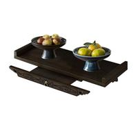 Estante de altar de pared: estante flotante para la decoración de la pared, el libro de almacenamiento de dos niveles en la sala de estar de la sala de estar en el hogar y el diseño suave mejoran la e