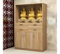 Estante de Altar,Gabinete de Altar de Buda de Bambú,con Cajones y Espacio de Almacenamiento,para Templos Salas de Estar.(Light Walnut,120x40x166cm)