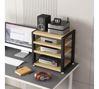 Estante de Audio de Escritorio de 2, 3 y 4 Niveles, Soporte para Medios AV, gabinete estéreo pequeño, Estante HiFi para Auriculares, Amplificador, Reproductor de CD, gabinete de almacenamien