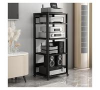 Estante de audio Hi-Fi Shelf - Cabinet estéreo multimedia con 5-7 niveles, torre de vídeo móvil para sala de estar, oficina, cine en casa, soporte de mesa de DVD, amplificador de altavoz, consolas de
