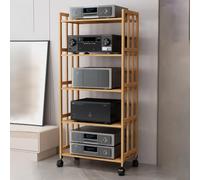 Estante de audio HiFi de gran capacidad, ajustable de 2/3/4/5 niveles, gabinete estéreo resistente para cine en casa, soluciones de almacenamiento AV de fácil montaje