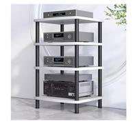 Estante de audio HiFi - Soporte multimedia de madera y metal de varios niveles para componentes AV, amplificadores, equipos de cine en casa, almacenamiento que ahorra espacio, diseño moderno, solución