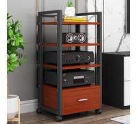 Estante de audio móvil de 1 m de alto para sala de grabación/amplificador de cine en casa, gabinete con múltiples estantes para almacenamiento de equipos multimedia, soporte de entretenimiento en