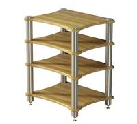 Estante de audio para cine en casa, soporte multimedia de 4 niveles para equipos AV, estéreo, consolas de juegos, reproductores de DVD y almacenamiento de discos, diseño elegante