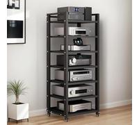 Estante de audio resistente de 7 niveles, soporte amplificador de 140 cm de alto, unidad de estantería de audio y video para reproductor de CD, receptor estéreo, equipo AV, gabinete de cine en casa