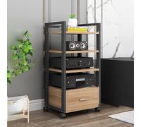 Estante de audio - Soporte de metal y madera de 2/3/4 niveles para amplificador, reproductor de discos, receptor estéreo