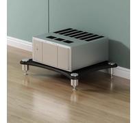 Estante de audio y video HiFi para cine en casa, estante de almacenamiento de CD/DVD y amplificador, tablero de fibra de alta densidad y acero inoxidable, organizador de medios abierto con base a pr