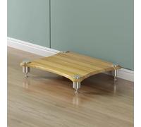 Estante de audio y video HiFi para cine en casa, estante de almacenamiento de CD/DVD y amplificador, tablero de fibra de alta densidad y acero inoxidable, organizador de medios abierto con base a pr