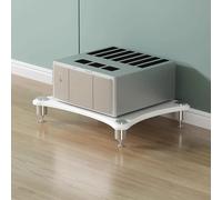 Estante de audio y video HiFi para cine en casa, estante de almacenamiento de CD/DVD y amplificador, tablero de fibra de alta densidad y acero inoxidable, organizador de medios abierto con base a pr