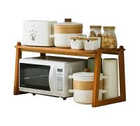Estante de bambú ecológico de 2 Niveles para Horno microondas, tostadora, sobremesa, Estilo japonés, Organizador de encimera de Cocina (tamaño: 60 x 35 x 40 cm)