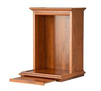 Estante de bambú para altar de Buda montado en la pared, soporte de oración espiritual para incienso Pooja, decoración minimalista zen para el hogar, color madera, 51 x 36 x 56 cm