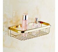 Estante de baño Canasta de Cobre Completamente de Cobre Estantes de baño de una Sola Capa Estante de Canasta de baño Moda de Gama Alta Textura de Espejo Dorado Opcional práctico (Color: Plat