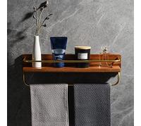 Estante de baño Carrito de ducha de madera Estantes flotantes Montaje en pared de aluminio Cosméticos Estante de almacenamiento de champú con gancho Estante para toallas Estantes de cocina Estante par