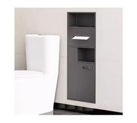 Estante de baño de acero inoxidable empotrable impermeable para colgar en la pared, para artículos de tocador y papelera, ahorra espacio