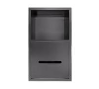 Estante de baño de acero inoxidable, estante de almacenamiento impermeable montado en la pared y soporte para papel higiénico, diseño empotrado de alta calidad para almacenamiento de cubos de basura