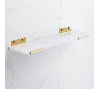 Estante de baño de mármol de latón para colgar en la pared, soporte de trípode para cosméticos
