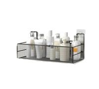 Estante de baño de Pared, Organizador de champú y Ducha, Soporte para Accesorios de baño, cestas de Almacenamiento de condimentos y ponche Gratis.(Black L-36x15x15cm)