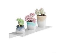 Estante de baño de perfil plano para el área del grifo, construcción de aleación de aluminio, almacenamiento adjunto con pegamento para artículos de tocador de uso diario (blanco (30))