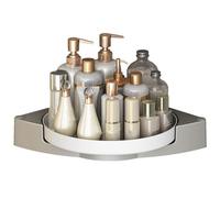 Estante de baño giratorio sin perforaciones, estante de almacenamiento montado en la pared, estante de ducha esquinero para cocina y baño