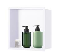 Estante de baño integrado de acero inoxidable 304 para ducha, impermeable, almacenamiento de champú, estantes blancos ligeros para baños modernos
