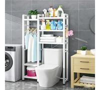 Estante De Baño Multifuncional Ajustable De 2/3 Niveles Estante De Almacenamiento para Inodoro De Metal,de Gran Capacidad Y Que Ahorra Espacio,Ideal para Baños(White,Triple-Layer Standard)