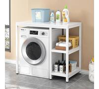 Estante de baño que ahorra espacio, soporte independiente para máquinas de carga superior, estante de almacenamiento de 120 cm, elegante solución de lavandería, soporte de lavadora de tambor, duradero
