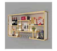 Estante de bar flotante iluminado LED, estante de metal para botellas de vino y vidrio, estante de exhibición de botellas de vidrio, estante de exhibición comercial iluminado para bar