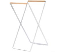Estante de basura plegable ajustable para camping, soporte de bolsa de basura de metal con detalles de madera, soporte de basura multibolsa para barbacoa de picnic al aire libre (blanco)