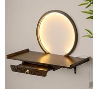 Estante de Buda, Guanyin God Of Wealth Guangong Display Pedestal Ofreciendo Mesa Pooja, montado en la pared, mesa de meditación de santuario personal chino de Buda, nuevo estilo chino, estante de