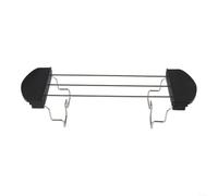 Estante de calentamiento para tostadora, calentador de pan de acero inoxidable para modelos de 2 rebanadas, resistente al calor, accesorio para tostadas, color gris, 26 x 9,2 cm (negro)