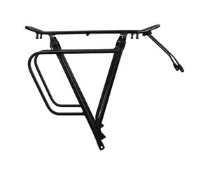 Estante de carga para bicicleta, estante trasero de aleación de aluminio resistente, soporte de equipo de ciclismo, portaequipaje de turismo para ciclismo, viajes y viajes