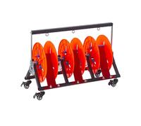 Estante de carrete de alambre plegable con rueda, dispensador de carrete de cableado, soporte de almacenamiento de carrete de alta resistencia, para uso minorista industrial eléctrico ( 47x66x30cm)