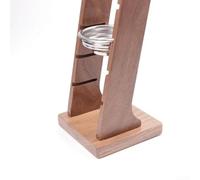 Estante de cesta de filtro portafiltro compatible con cestas de espresso de 51/53/58 mm, diseño de madera de seis ranuras que ofrece almacenamiento organizado y mantenimiento de la forma de la cesta