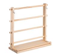 Estante de cinta de madera de 4 niveles: unidad de almacenamiento de artesanía independiente, diseño de dispensador de carretes resistente | Pantalla organizador vertical con aspecto rústico para