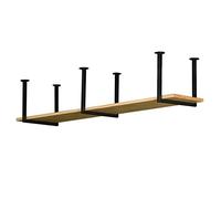 Estante de cocina colgante flotante para ollas, soporte para utensilios de cocina, soporte de flores de madera maciza y metal, solución para ahorrar espacio