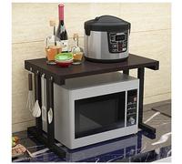 Estante de cocina de 2 niveles para microondas, estante de almacenamiento multifuncional con soporte para impresora y accesorios de cocina, diseño que ahorra espacio para el hogar y la oficina