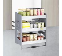 Estante de cocina extraíble de metal de 3 niveles ajustable para especias y platos para armarios superiores, solución de almacenamiento que ahorra espacio para un uso eficiente en la cocina