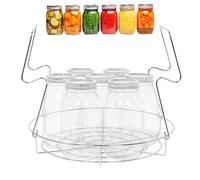 Estante de conservas de acero inoxidable Canner Rack Sostiene 8 pinta o 7 Quart frascos, Canner Rack Canning Suministros Kit para regular boca ancha Mason tarros de bolas