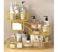 Estante de cosméticos dorado de 4 niveles para baño, dormitorio, sala de estar, mesa de comedor, estante creativo de frutas de varios niveles