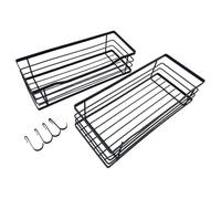 Estante De Ducha Adhesivo, Adhesivo Fuerte De 2 Piezas, Negro, Organizador De Ducha De Baño, Estante De Baño Montado En La Pared, Diseño De Ahorro De Espacio, Apartamentos, Dormitorios, Hoteles Y Coci