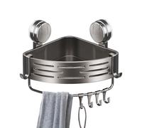 Estante de ducha con - Estante de ducha con estantes para pared, cesta triangular con ventosas para duchas WC, organizador sin agujeros para champú, bañera de ba