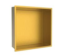 Estante de ducha de acero inoxidable 304 de 12.6 x 12.6 pulgadas, estante de pared de color dorado para baño y cocina, diseño elegante e integrado para un fácil manejo