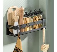 Estante de ducha de acero inoxidable - Almacenamiento de baño sin taladro con 2 ganchos para una fácil organización en la ducha y la cocina, resistente al óxido, solución de ahorro de espacio