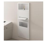 Estante de ducha de acero inoxidable con cubo de basura integrado, impermeable, montado en la pared, organizador de almacenamiento para artículos esenciales de baño, ahorro de espacio, 70 x 28 x 13,5