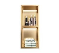 Estante de ducha de acero inoxidable de alta calidad con divisor, estante de almacenamiento de ducha montado en la pared, organizador de baño duradero, 29 x 70 x 12,5 cm, perfecto para espacios