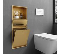 Estante de ducha de acero inoxidable, moderno, impermeable, para papel higiénico y artículos de tocador, diseño sin azulejos para cocina, hotel y sala de estar